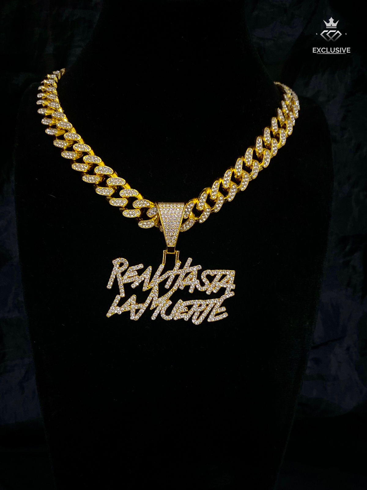CADENA CUBANA + DIJE REAL HASTA LA MUERTE GOLD